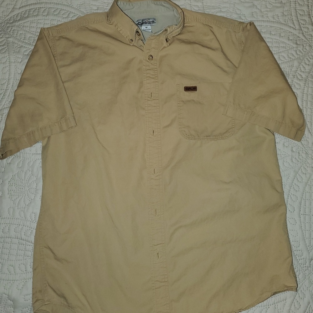 Carhartt Mens Button Down Gold Shirt Size M